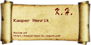 Kasper Henrik névjegykártya